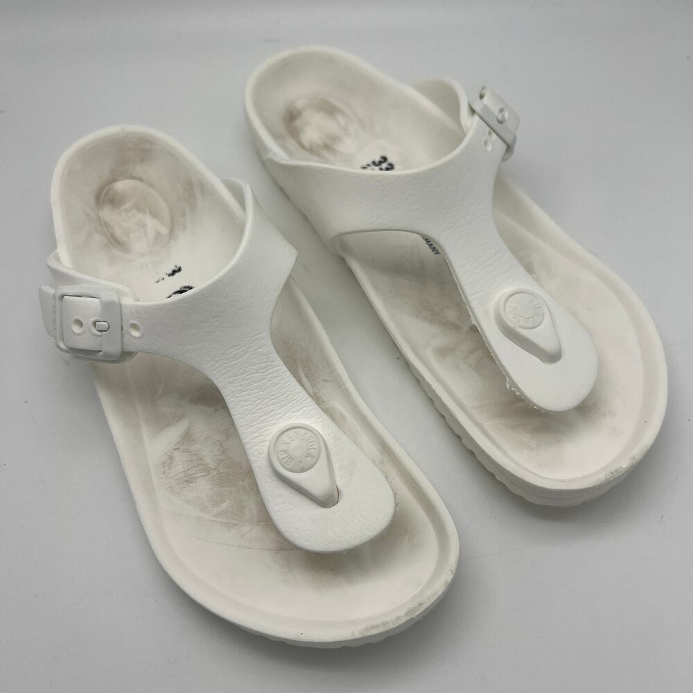 Birkenstock Gizeh EVA Youth Kids Sz 33 Slip On Sandals White Beach Pool Outdoor